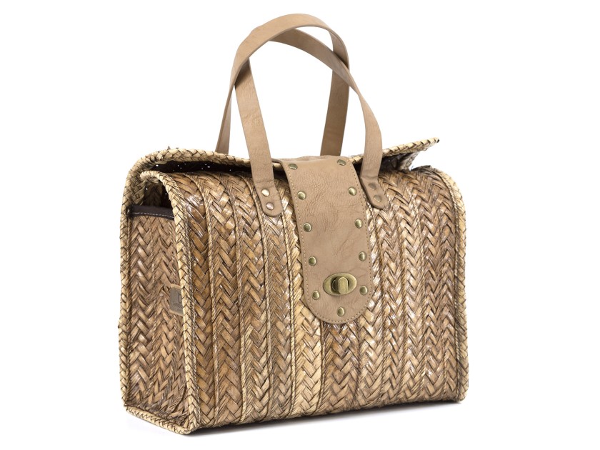 Bolso maletín CAPRICE de palma camel grande